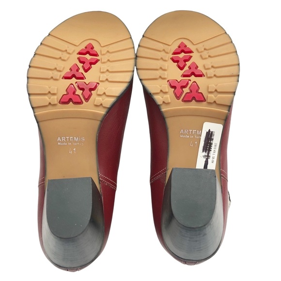 New Artemis Handmade Brick Red Leather Floral Embroidered Short Cowboy Boots - Picture 7 of 8